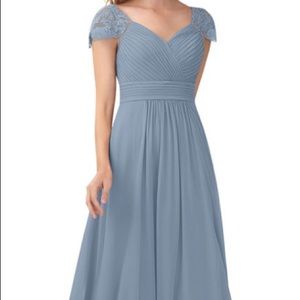 Dusty Blue Azazie Adelyn Bridesmaid Dress